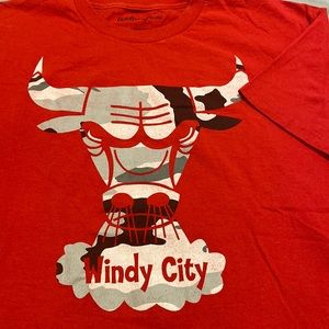 NBA Chicago Bulls Camo Logo Windy City Red Tee
